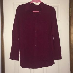 Crimson Button Down Top